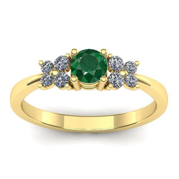 Inel cu smarald rotund