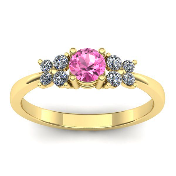 Inel de logodna cu safir roz rotund