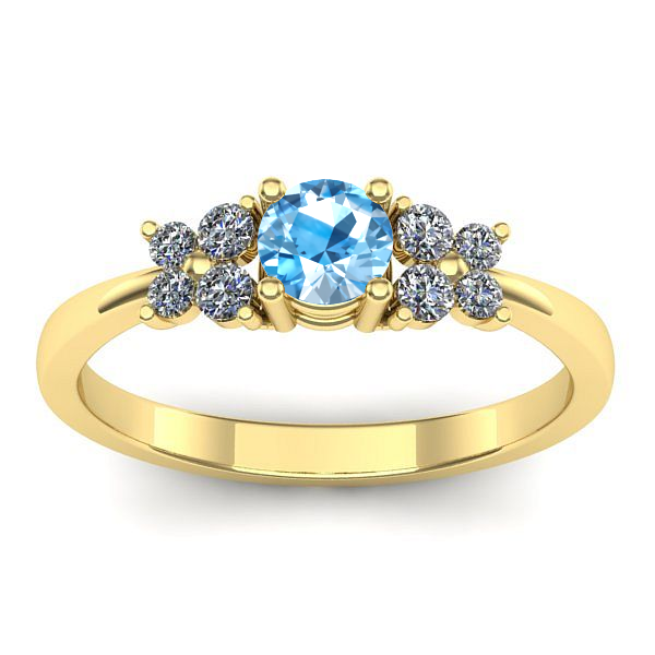 Inel logodna cu topaz blue rotund