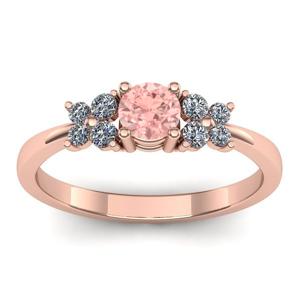 Inel de logodna cu diamant de laborator roz rotund