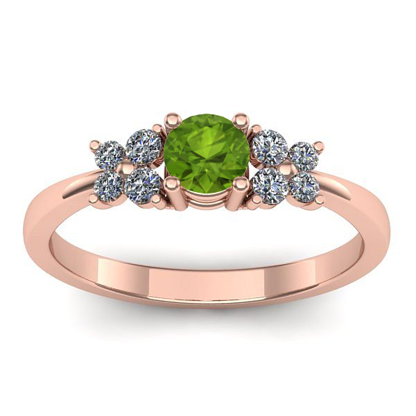 Inel logodna cu peridot rotund