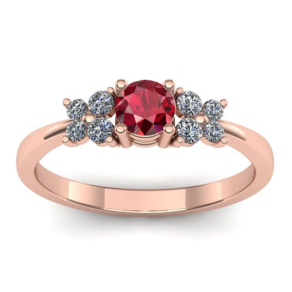 Inel cu rubin rotund