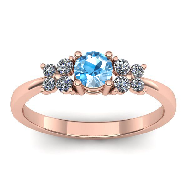Inel logodna cu topaz blue rotund