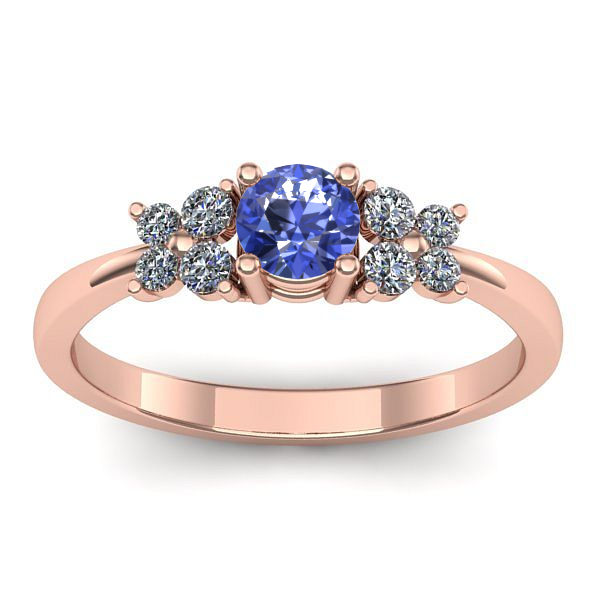 Inel cu tanzanit rotund