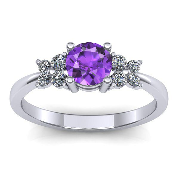 Inel cu ametist rotund