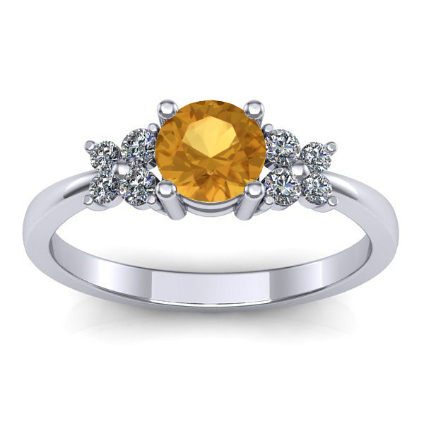 Inel cu citrin rotund