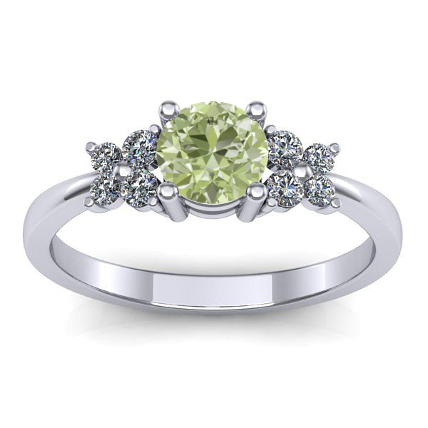 Inel logodna cu diamant de laborator verde rotund