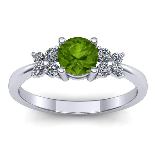 Inel logodna cu peridot rotund