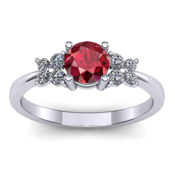 Inel cu rubin rotund