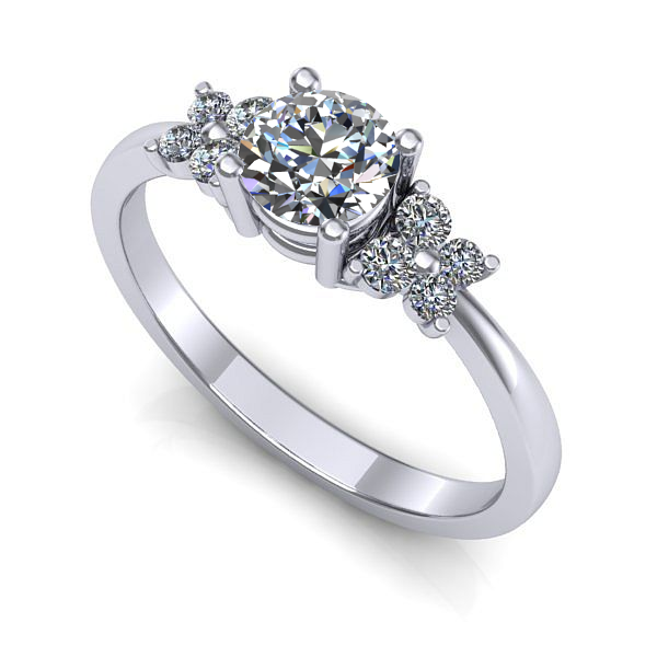 Inel logodna din aur alb cu diamant de laborator