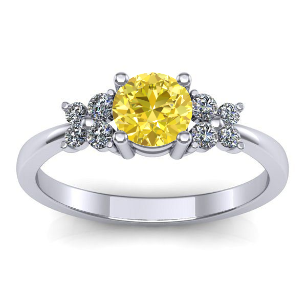 Inel logodna cu safir galben rotund