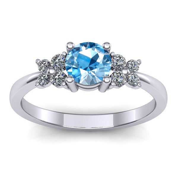 Inel de logodna cu topaz blue rotund