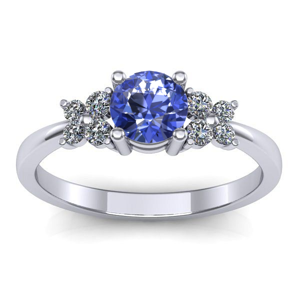 Inel de logodna cu tanzanit rotund