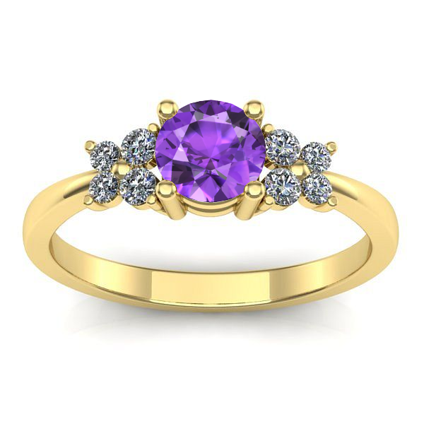 Inel cu ametist rotund