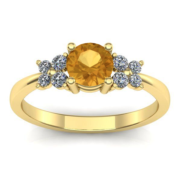 Inel de logodna cu citrin rotund