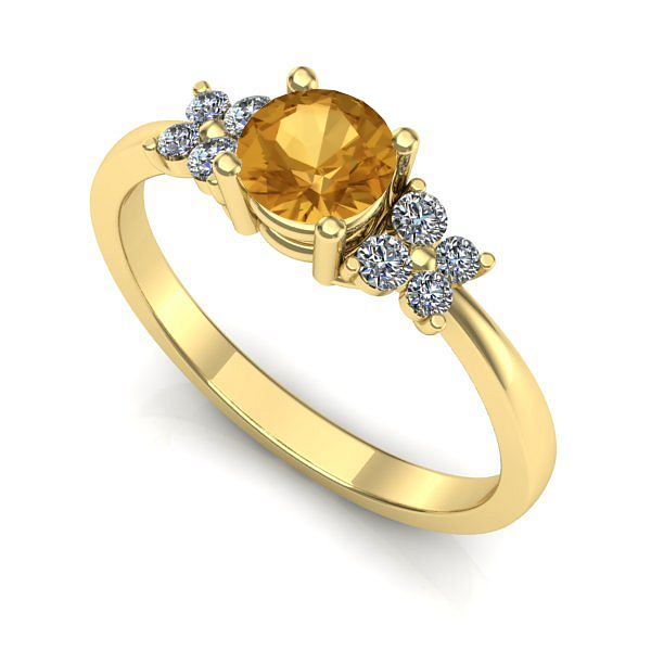 Inel din aur galben cu citrin