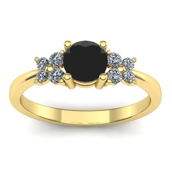 Inel logodna cu diamant negru rotund