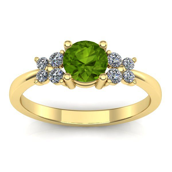 Inel logodna cu peridot rotund