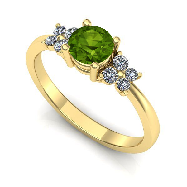 Inel de logodna din aur galben cu peridot