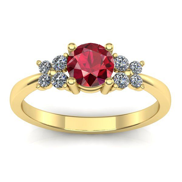 Inel cu rubin rotund