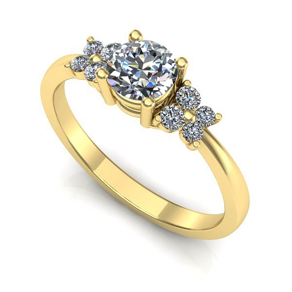 Inel de logodna din aur galben cu safir alb