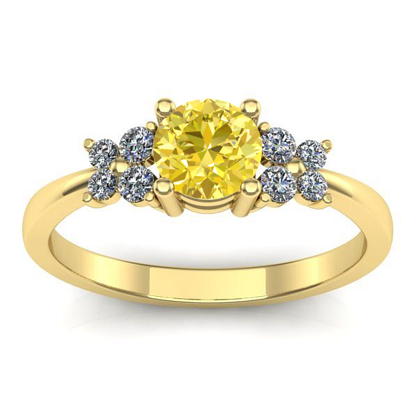 Inel logodna cu safir galben rotund