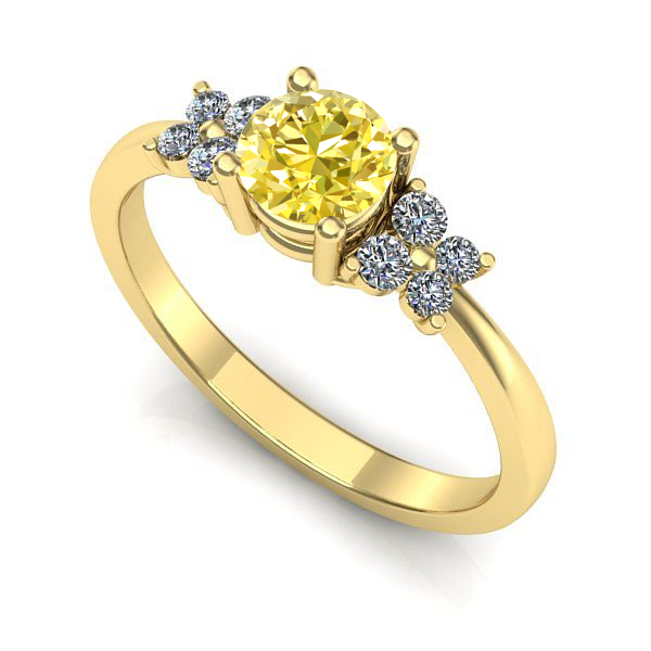 Inel de logodna din aur galben cu safir galben