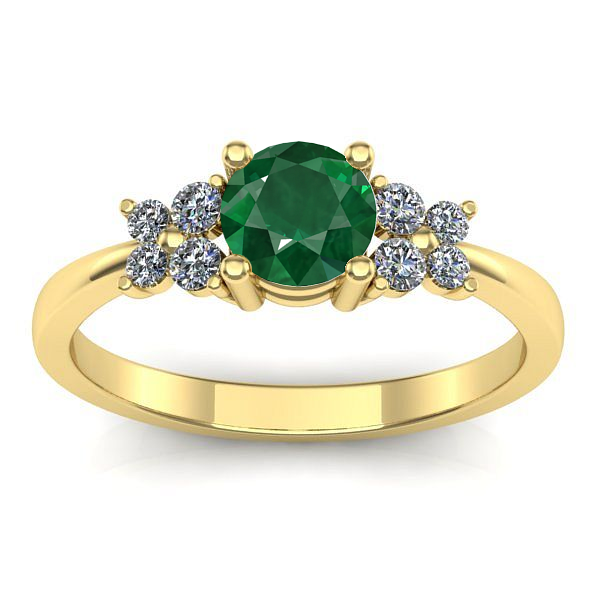 Inel de logodna cu smarald rotund