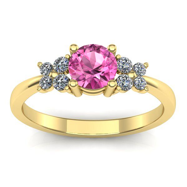 Inel de logodna cu safir roz rotund