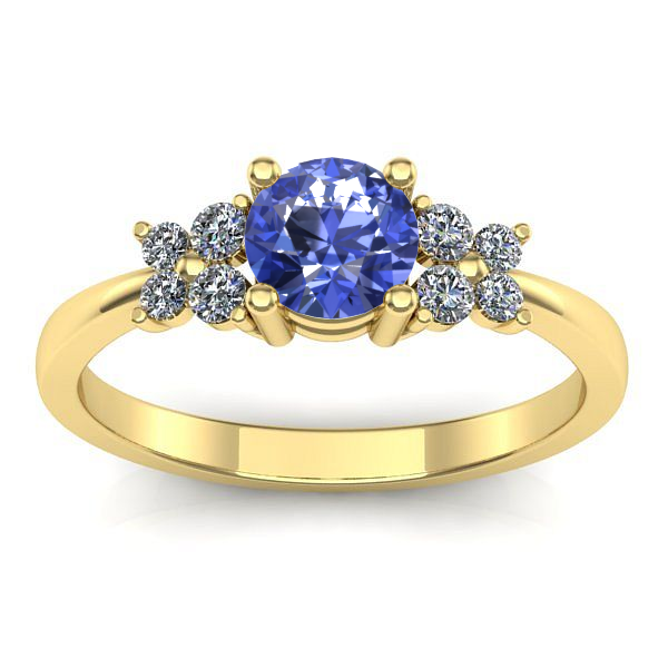 Inel de logodna cu tanzanit rotund