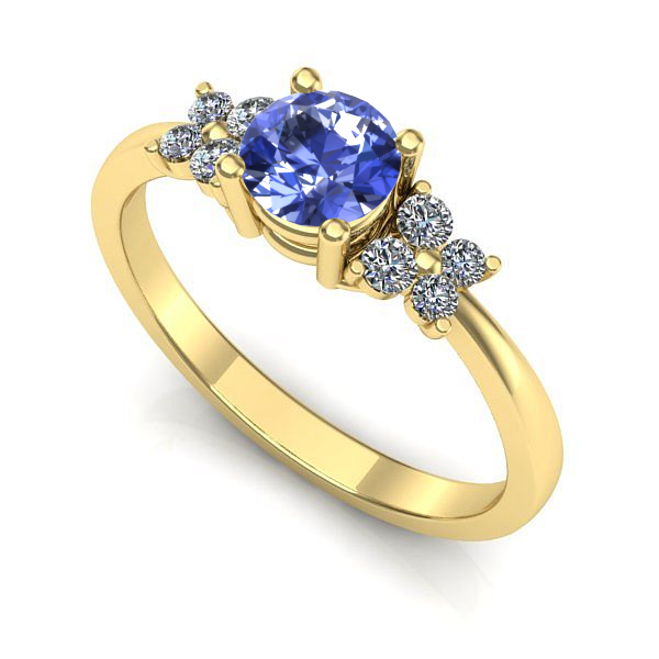 Inel de logodna din aur galben cu tanzanit