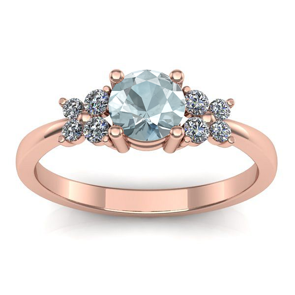 Inel cu aquamarin rotund