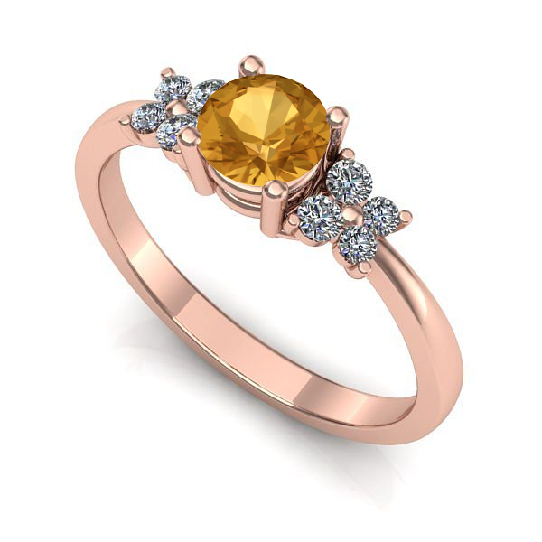 Inel de logodna din aur roz cu citrin