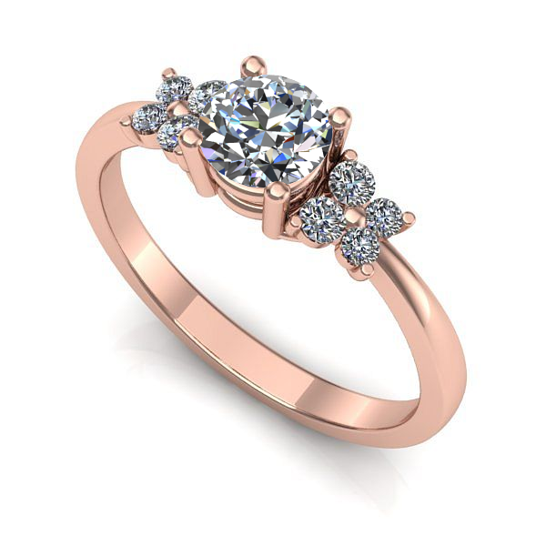 Inel logodna din aur roz cu diamant