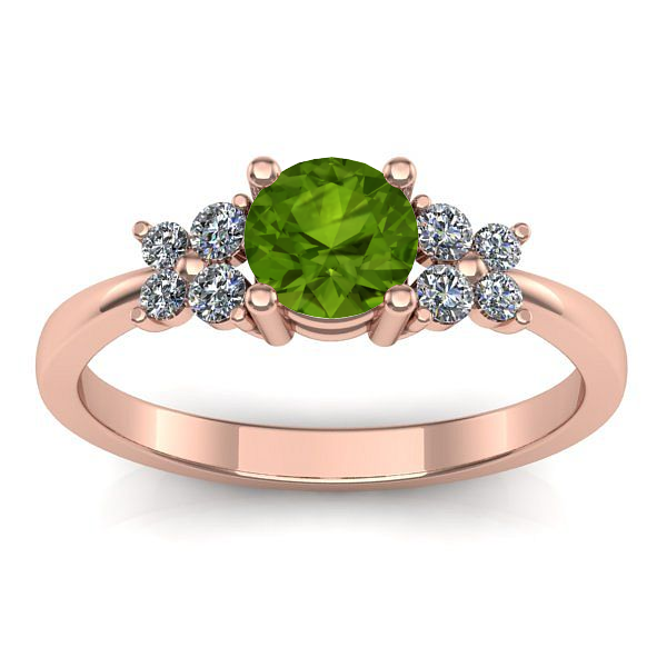 Inel cu peridot rotund