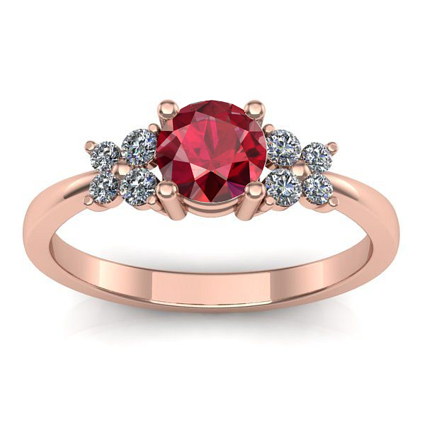 Inel logodna cu rubin rotund
