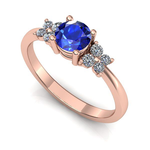 Inel din aur roz cu safir