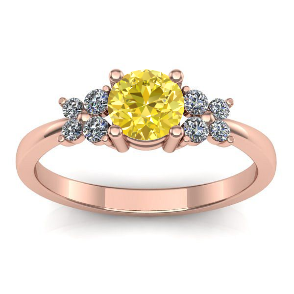 Inel de logodna cu safir galben rotund