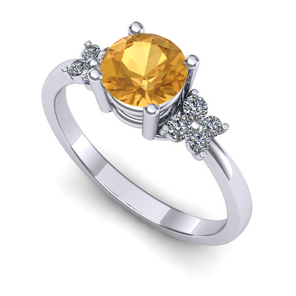 Inel din aur alb cu citrin