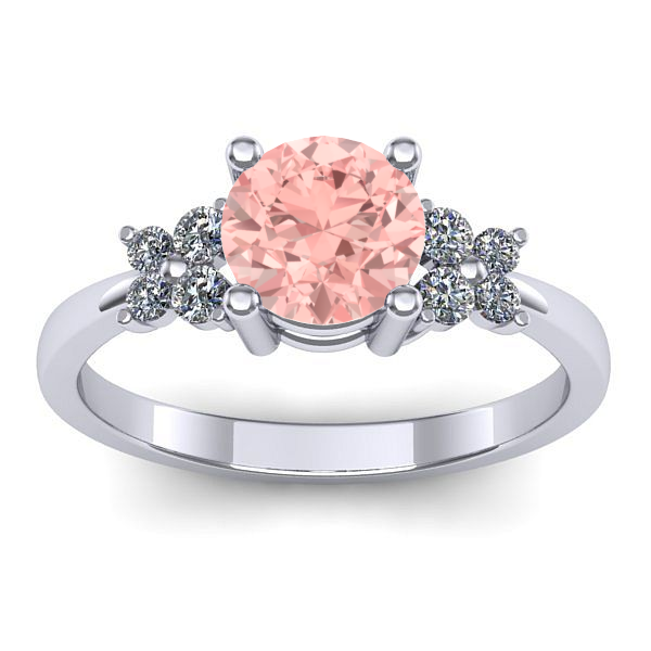 Inel cu diamant de laborator roz rotund
