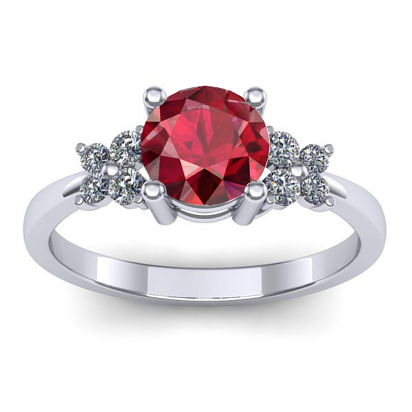 Inel de logodna cu rubin rotund