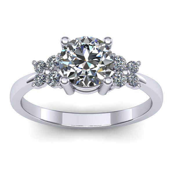 Inel logodna cu safir alb rotund