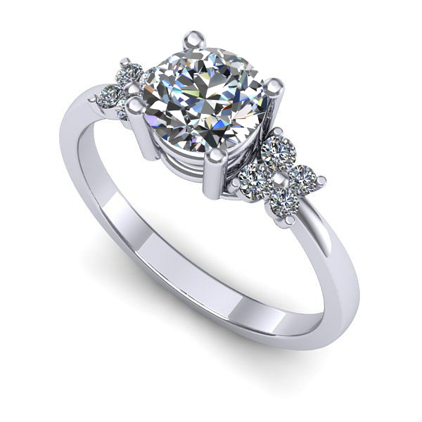 Inel de logodna din aur alb cu diamant de laborator