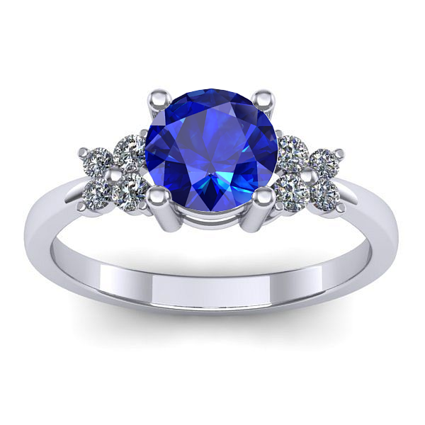 Inel logodna cu safir rotund