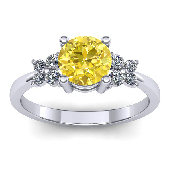 Inel logodna cu safir galben rotund