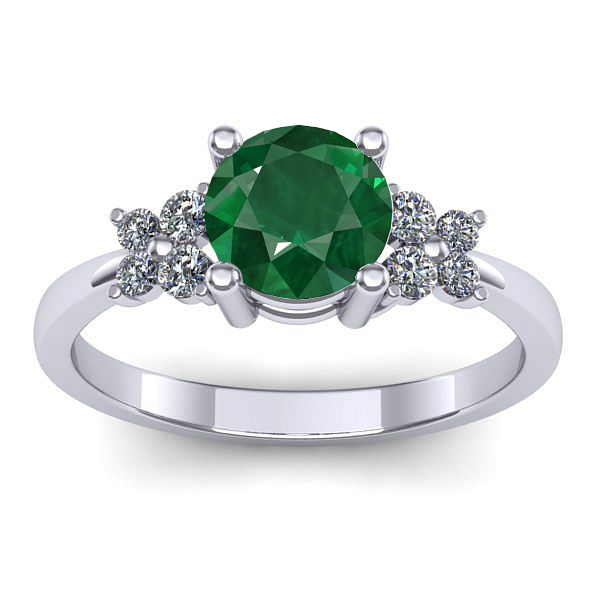 Inel cu smarald rotund