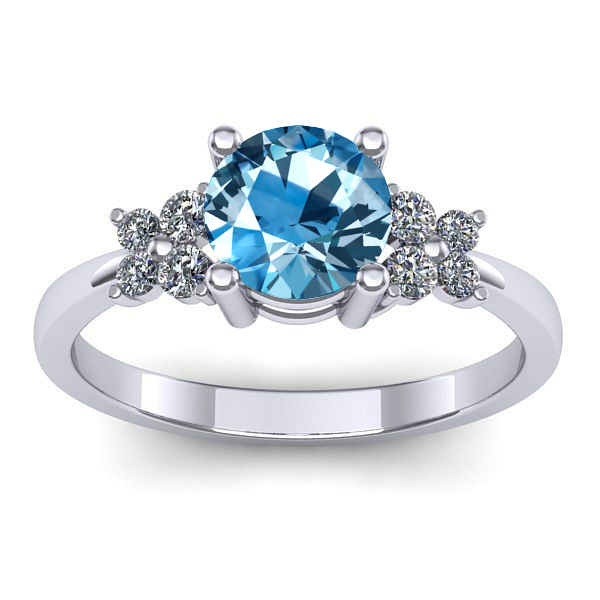 Inel de logodna cu topaz blue rotund