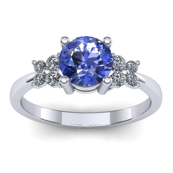 Inel logodna cu tanzanit rotund