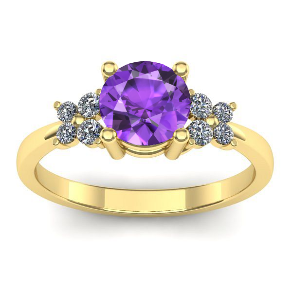 Inel cu ametist rotund