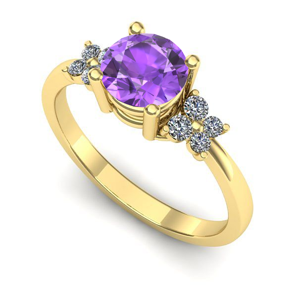 Inel din aur galben cu ametist